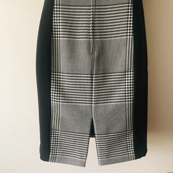 H&M Plaid Sleeveless Midi Dress in Black, Gray and White with Black Accents S 8 - Picture 10 of 14